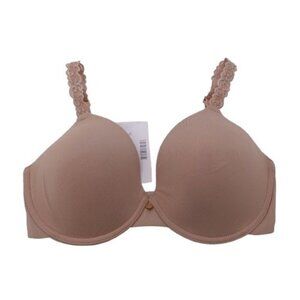 NWD Natori Pure Luxe Custom Coverage Contour Underwire Bra Cafe Size 32DD 732080